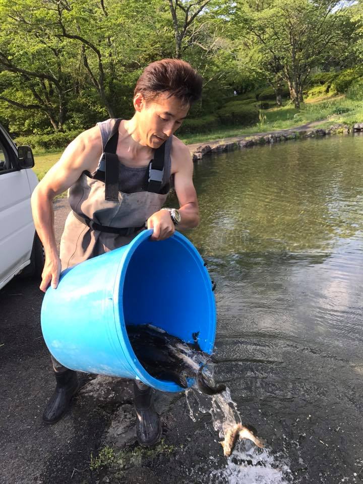 ヤマメ釣り大会の準備完了